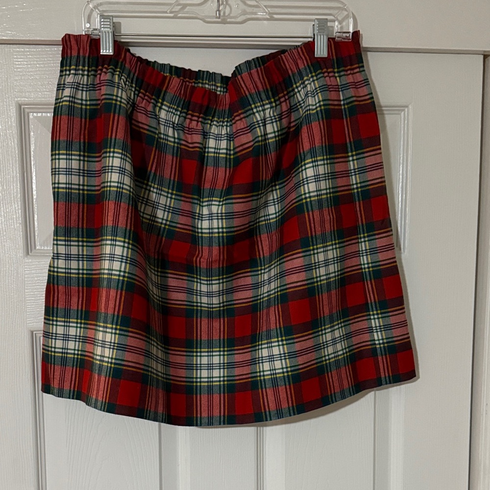 J. Crew Tartan Mini Skirt in Red and Green